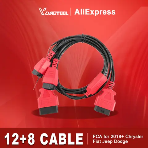 XTOOL 12 + 8 adaptateur câble FCA pour Chrysler connecteur OBD2 12 à 8 broches/16 broches + câble de Diagnostic 32 broches pour Nissan