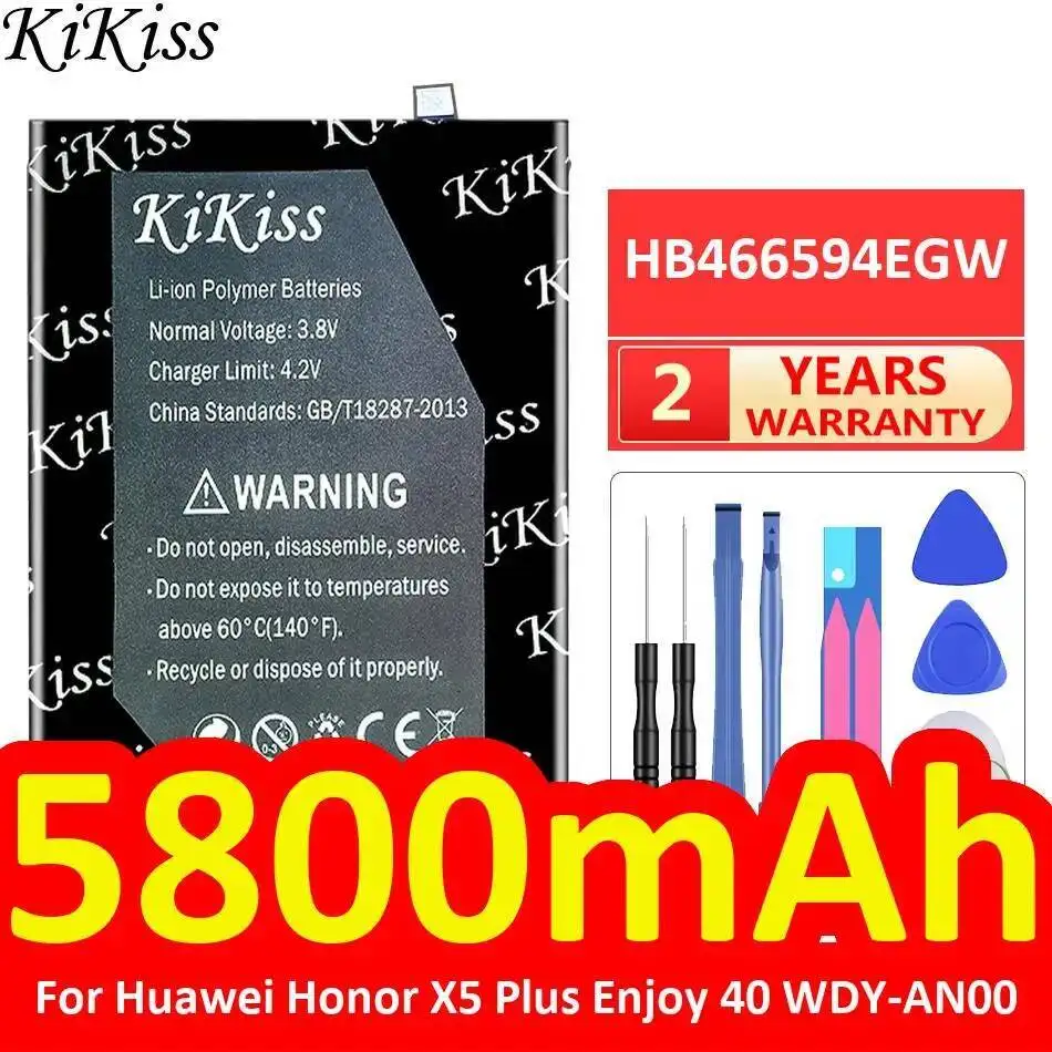 

HB466594EGW Аккумулятор мобильного телефона 5800 мАч большой емкости для Huawei Honor X5 Plus Enjoy 40 Wdy-AN00
