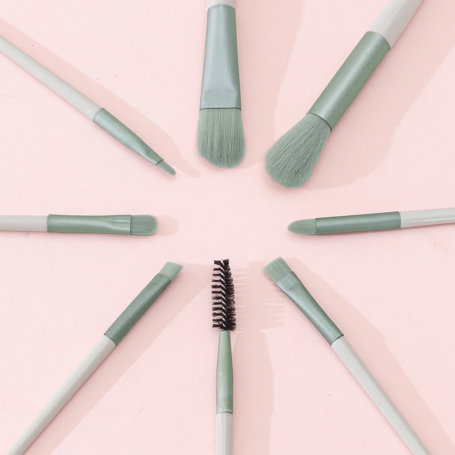 8-delige make-upborstelset voor gezicht Losse poeder Blush Concealer Oogschaduw Stralende look voor kerstfeestjes Reisvriendelijk ontwerp