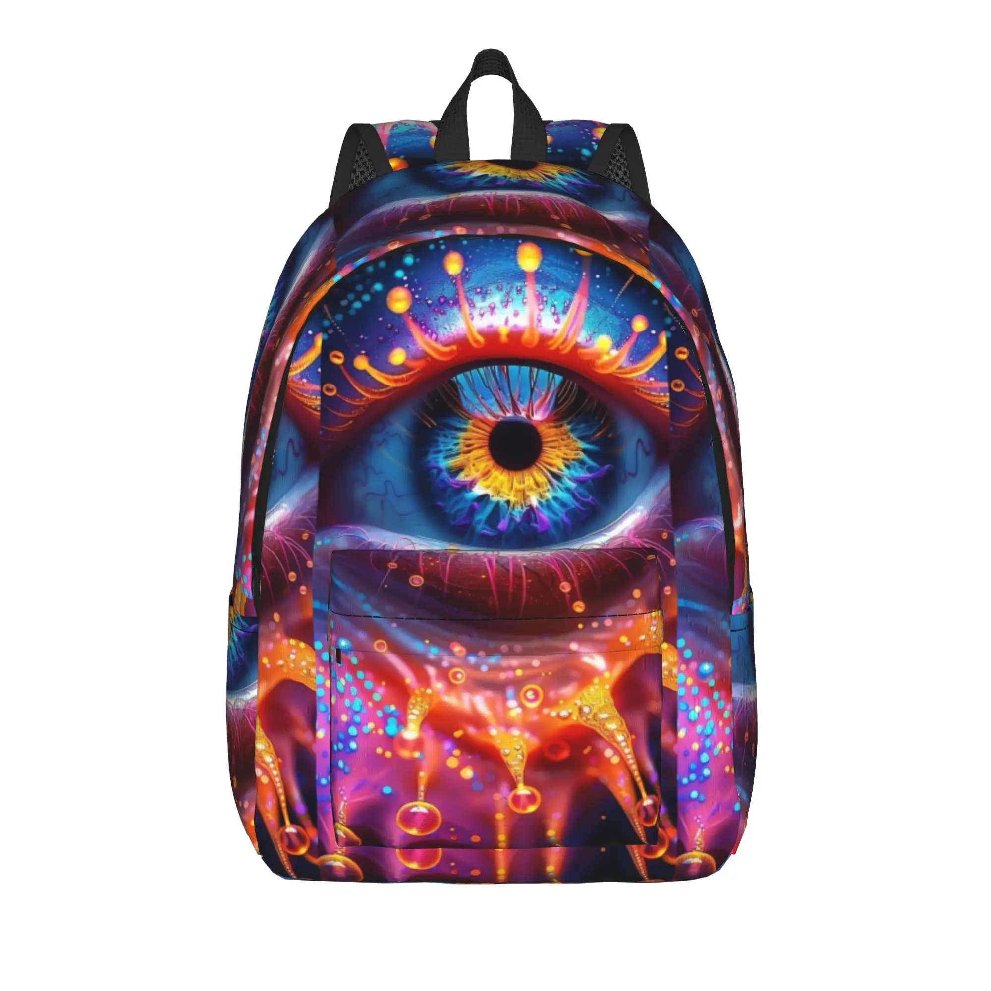 Psychedelic Glowing Giant‑eye Horror Art Backpack  Cycling Backpacks Boy Girl Casual School Bags Design Print Rucksack
