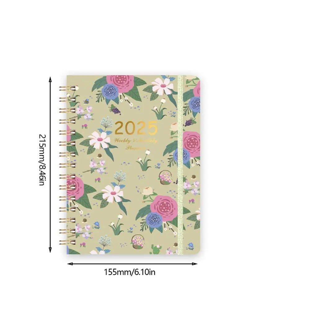 หลวม COIL 2025 Agenda Planner Notebook Planner Organizer ปฏิบัติ A5 ตารางปฏิทิน Notepad ไดอารี่ Weekly Planner
