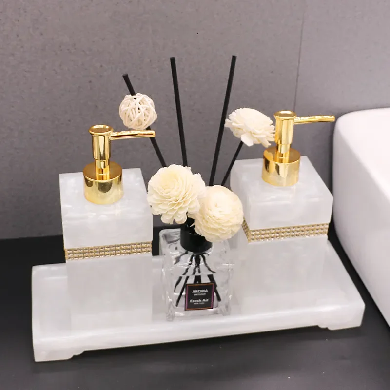 

Bathroom Set Accessories 500ml Soap Dispenser Toothbrush Holder Kit Home Decoration Soap Dish Tissue Boxes Toothpick Holder