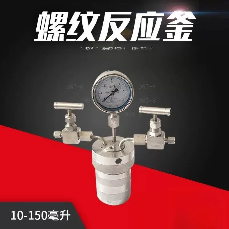 6Mpa Pressure Hydrothermal Synthesis Autoclave, 25ml Reactor Vessel with Inlet and Outlet Gauge