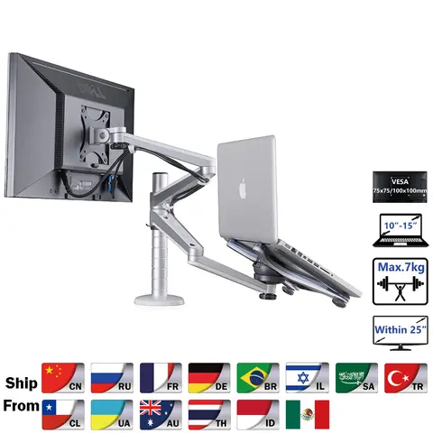 Dual Arm 27 Inch Monitor and Laptop Stand Hyvarwey