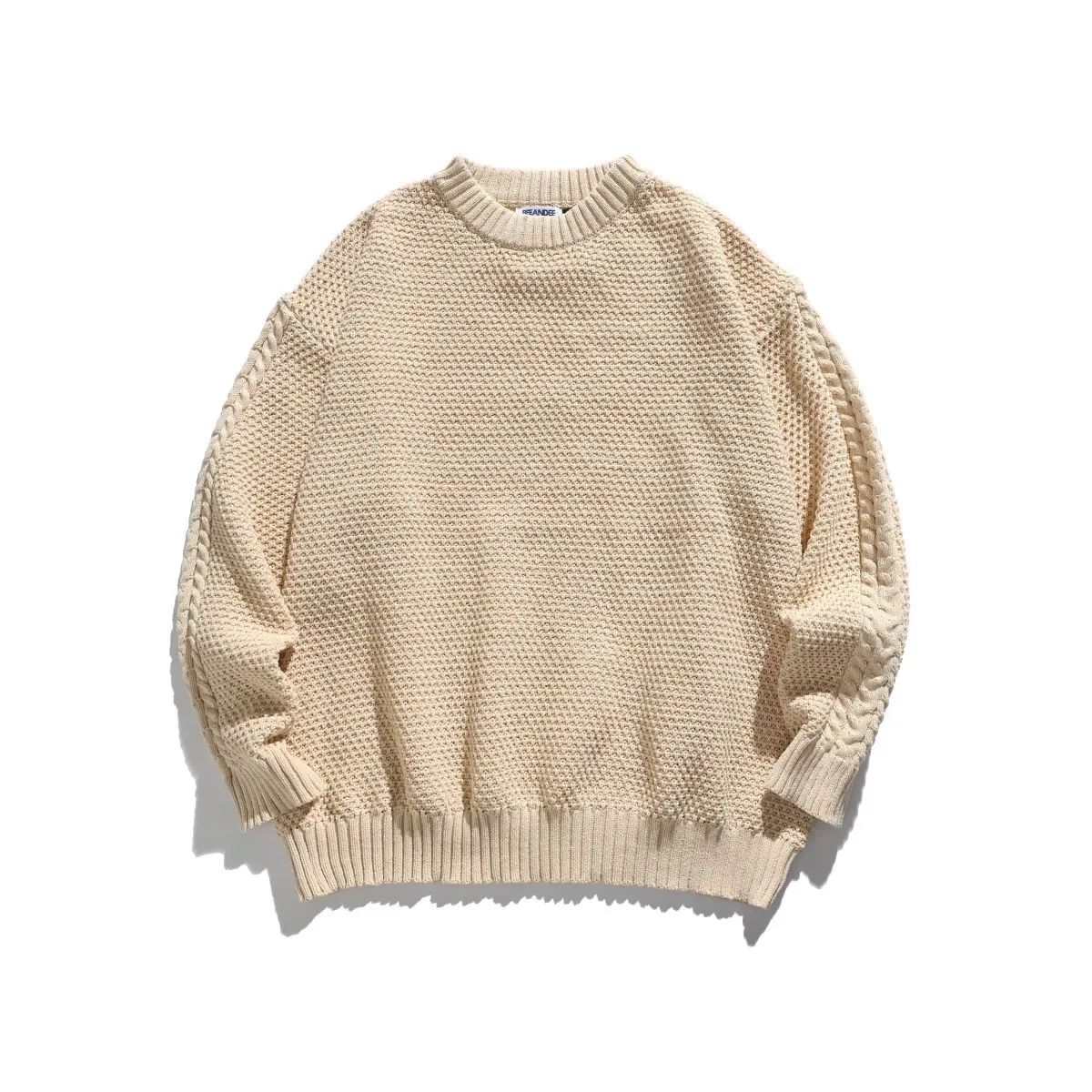 

2026 New Vintage Men Sweaters Solid Loose Casual Sweaters Knit Jumpers Streetwear Harajuku Hip Hop Oversized Sweaters Knitwear