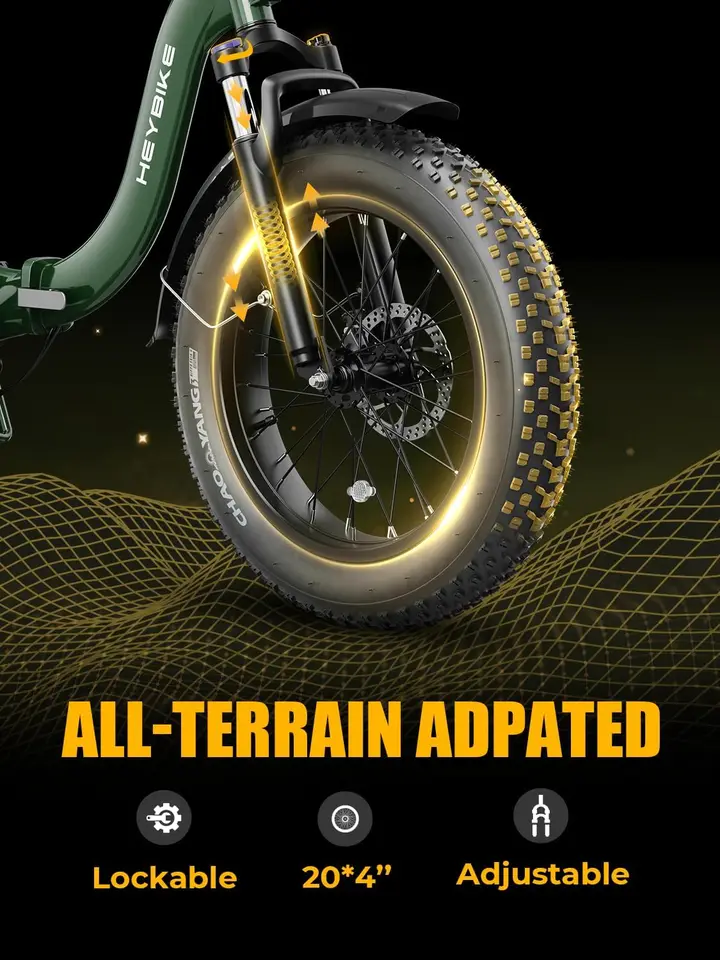 Ranger 2.0 Foldable Electric Bike for Adults,【1400W Peak Motor, 28+ MPH, 65 Miles Range】 20"×4 Fat Tire All-Terrain Ebik image 8