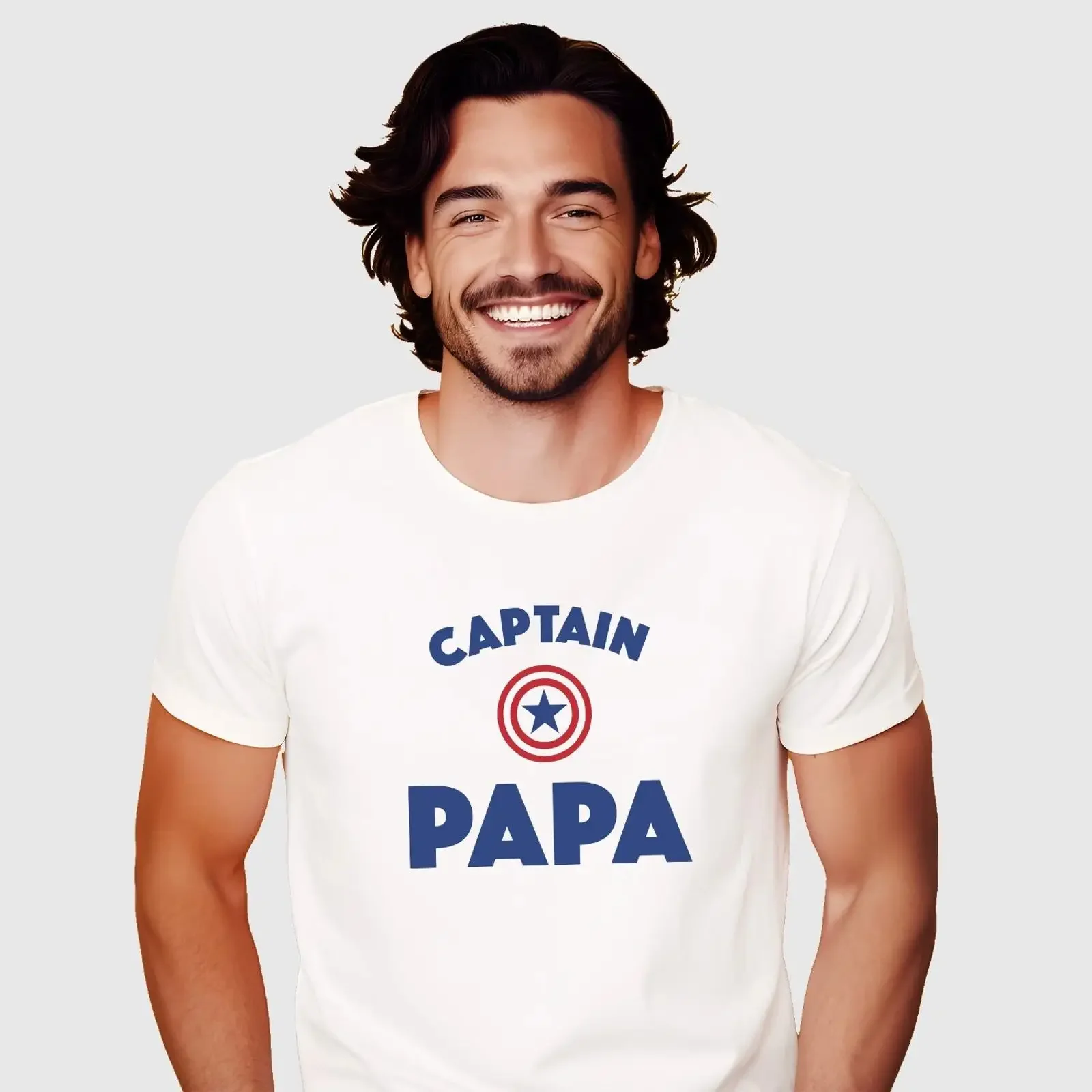 Personalisiertes Herren T Shirt Kurzarm bedruckt in Frankreich Farbe Weiß vintage Washed Breathable streetwear Unisex Casual