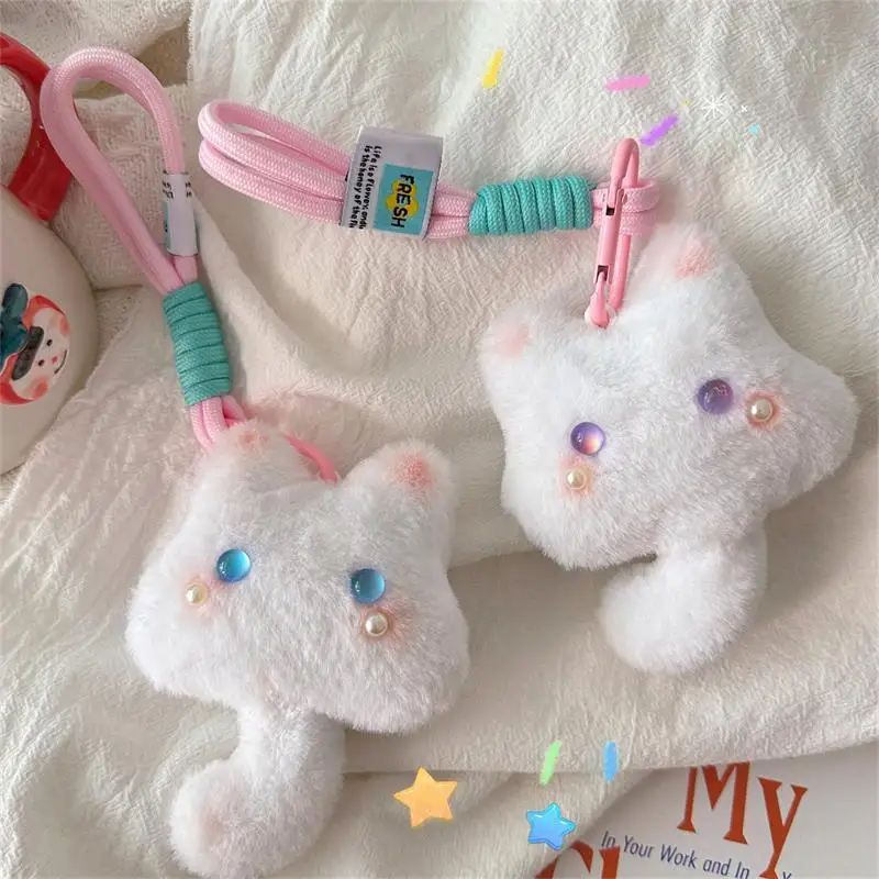 

Sweet Cute Squeaky Tail Cat Plush Doll Stuffed Toy Keychain Pendant Lanyard Backpack Hanging Ornaments Girly Bag Decoration Gift