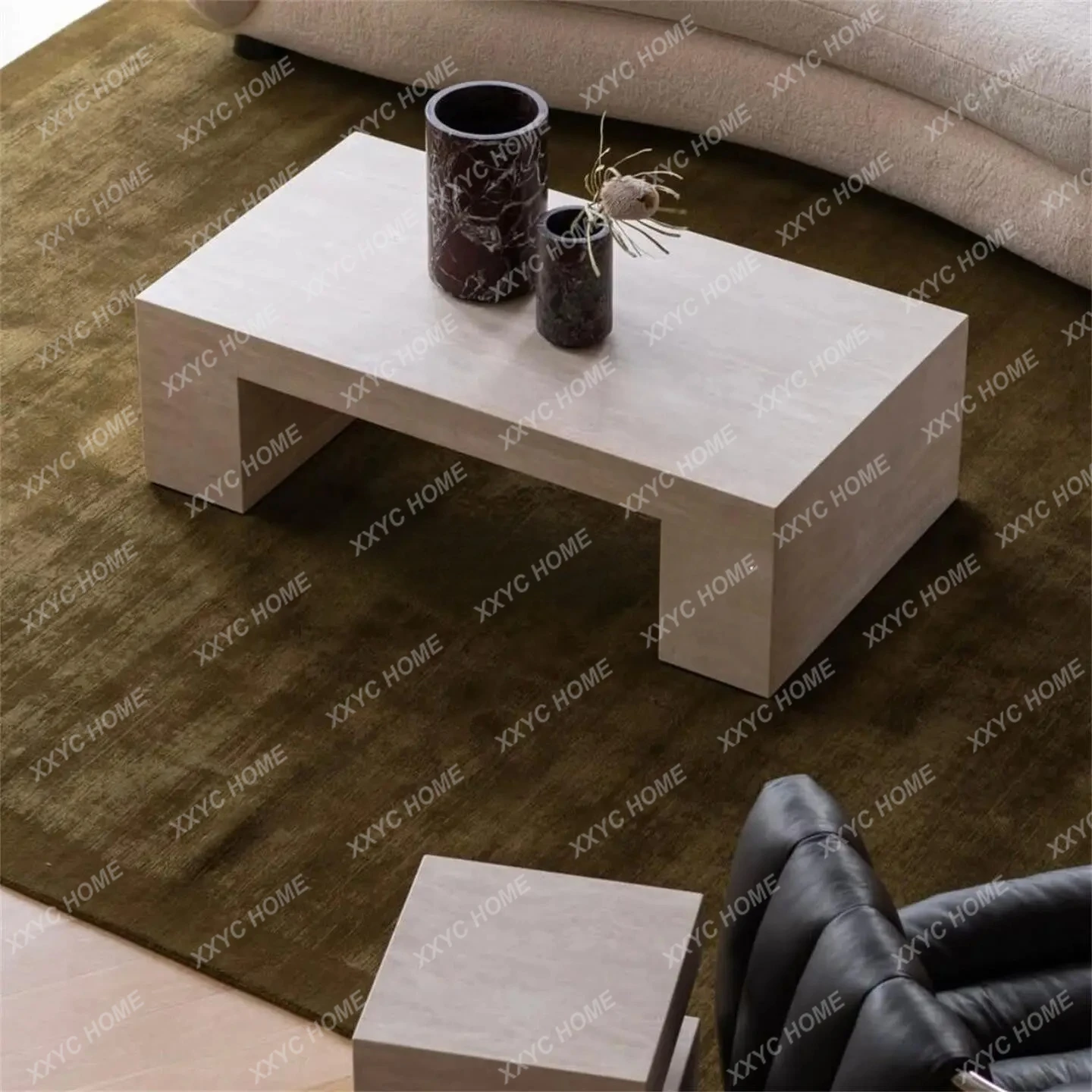 SSH   Minimalist Rock Version Coffee Table Rectangular Living Room Coffee Table Marble   Fashion