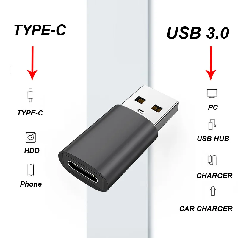 Universal USB 3.0 OTG Male To Type C 3.1 Female Adapter Converter Cable For Car Charger Data Mobile Phone pc Notebook Macbook