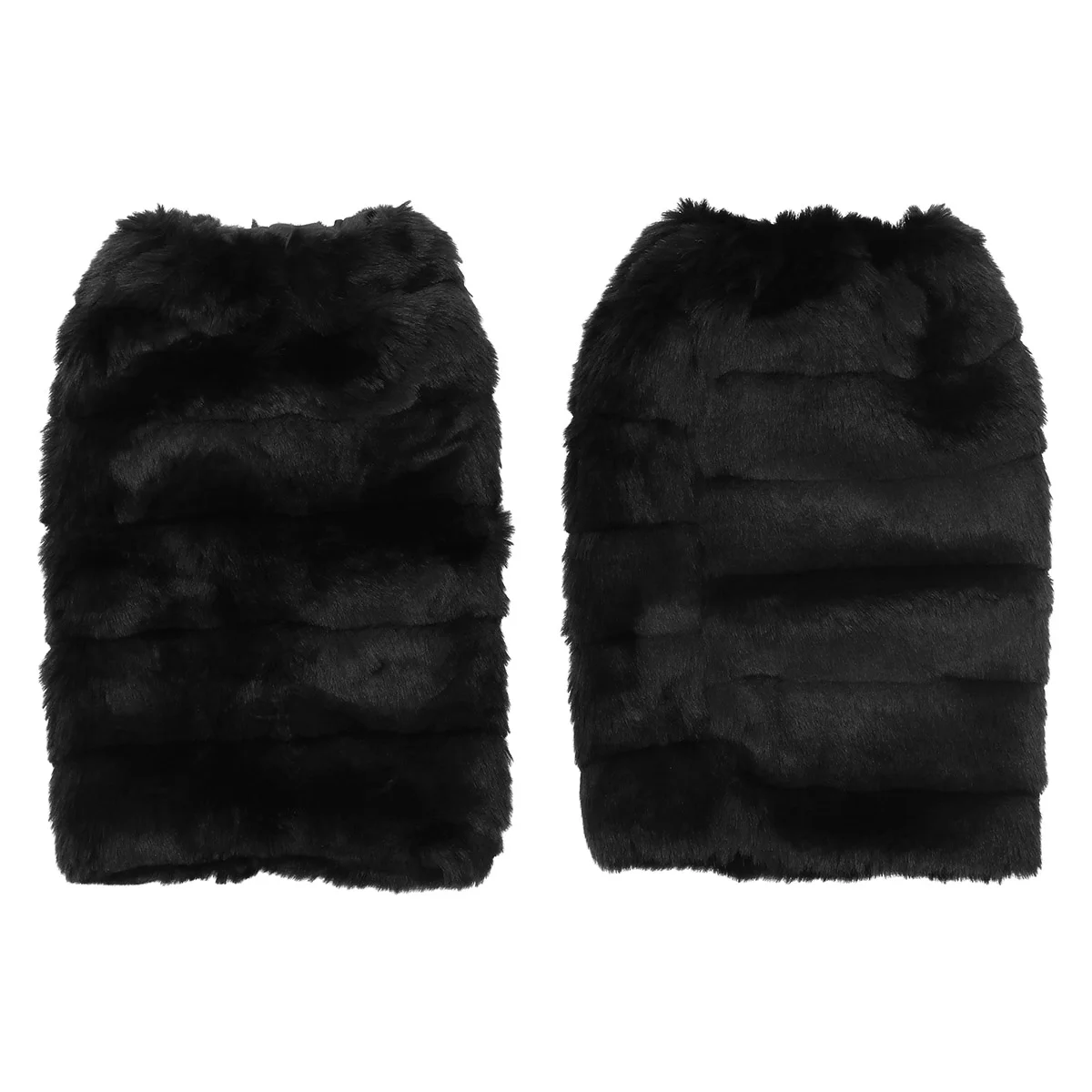 Long Foot Sock Leg Warmer Furry Warmers Boots Women's Faux Muffs Black Winter Mouth