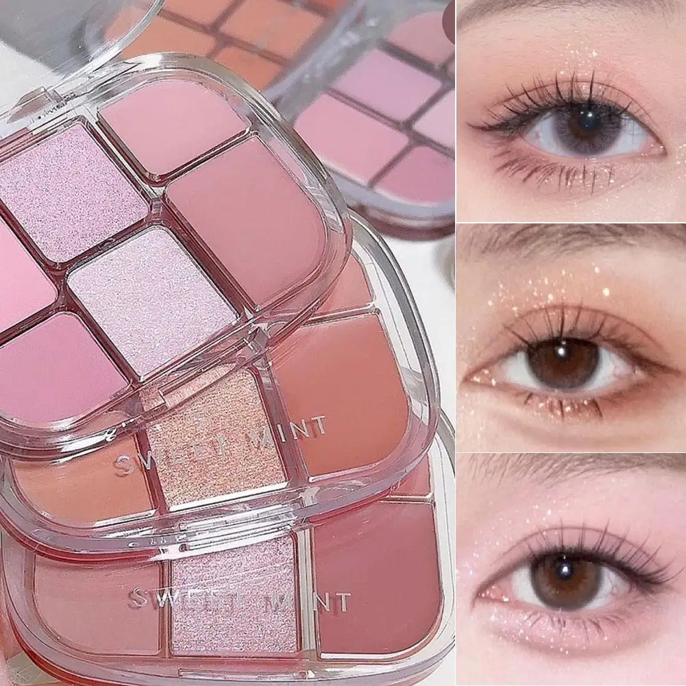 Sei colori rosa opaco palette di ombretti glitter opaco illumina crema fard occhi bassi baco da seta trucco quotidiano sdraiato saturo Z8E0