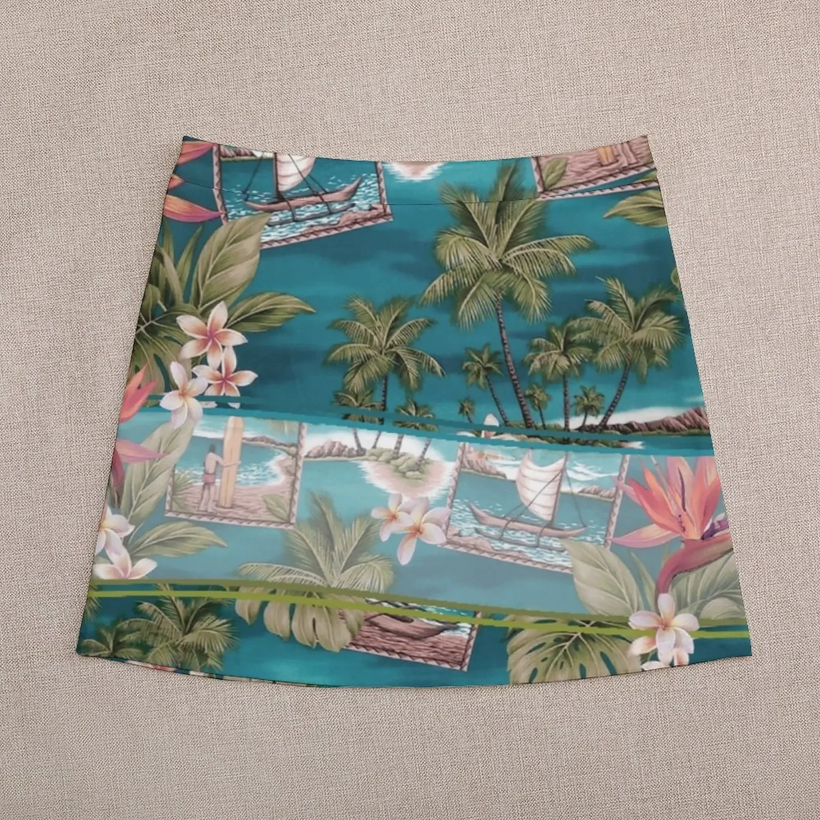 Retro Hawaiian Surfer Print Mini Skirt skirts for woman Women's dress japanese fashion women's summer dress 2024