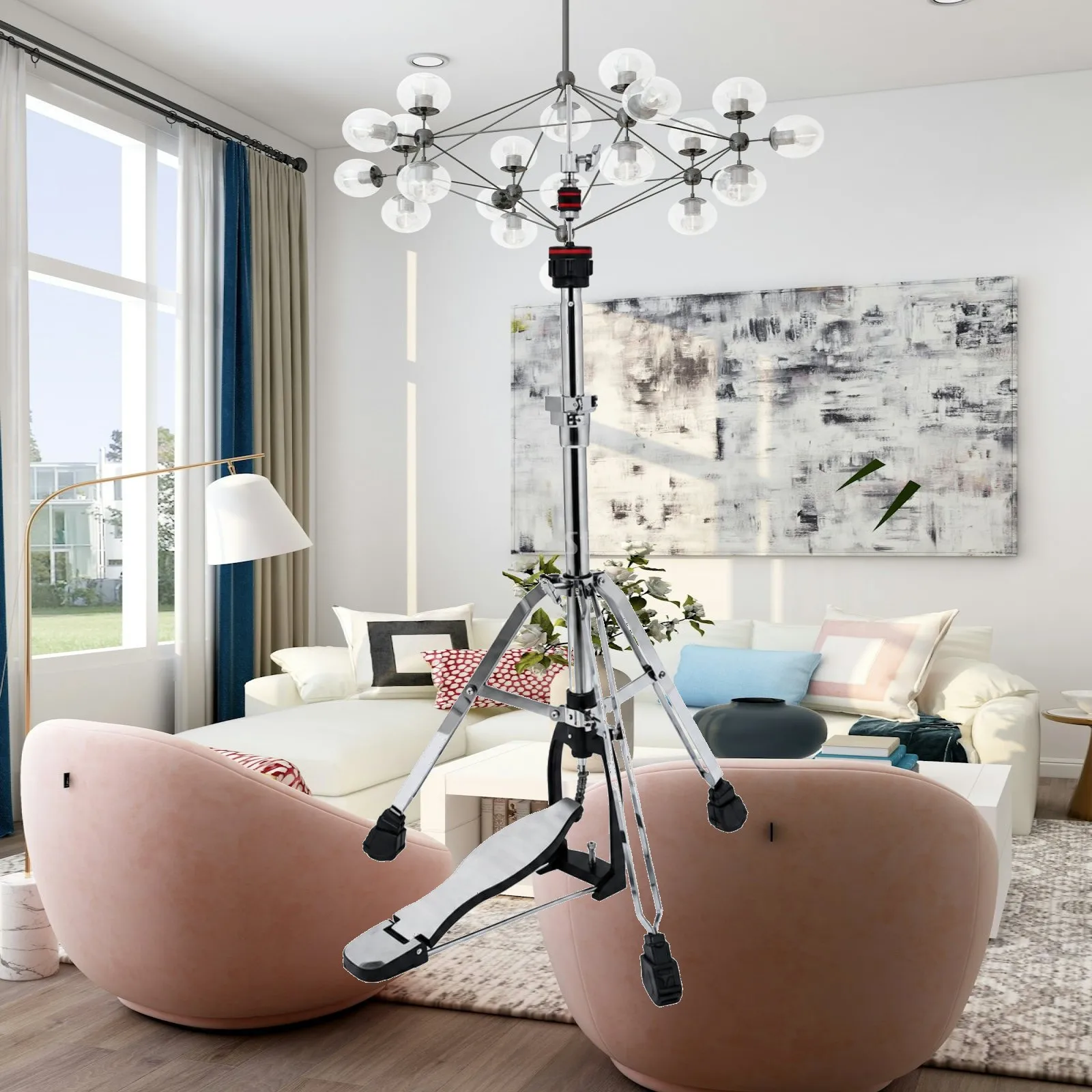 Hi Hat Cymbal Stand with Foot Pedal for Drummers Drum Rack System Aluminum Alloy for Electronic Drum Parts