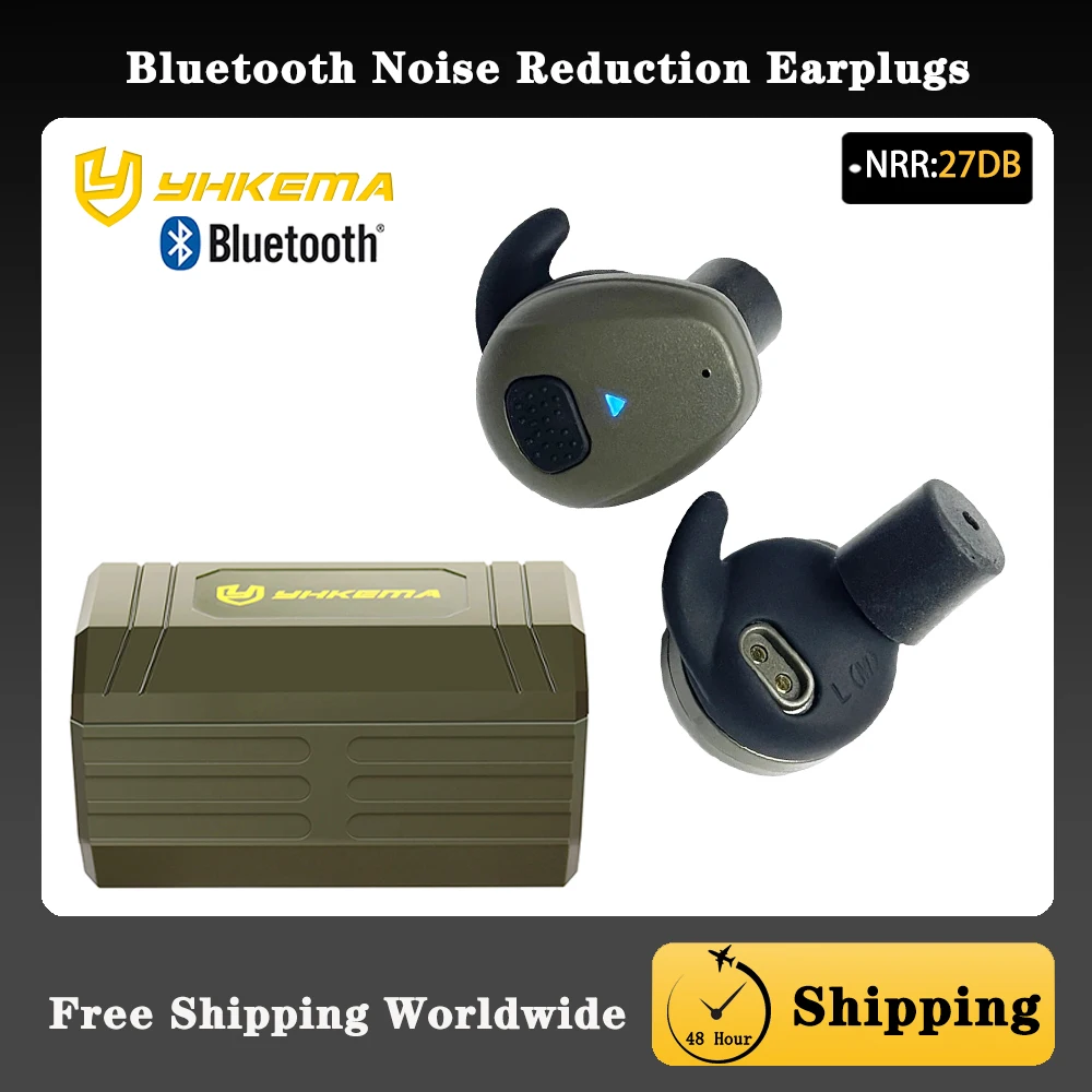 

Электронные беруши/наушники-вкладыши Bluetooth 5.3, подходят для охоты, страйкбола, тренировок/охрания ладоши с шумоподавлением, IPX-5