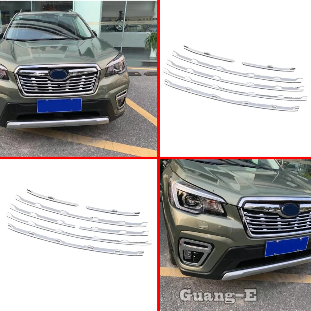 ABS Trim Front Center Grille Grill Cover Strip Decoration Frame Accessories For Subaru Forester 2018 2019 2020 2021 2022 2023