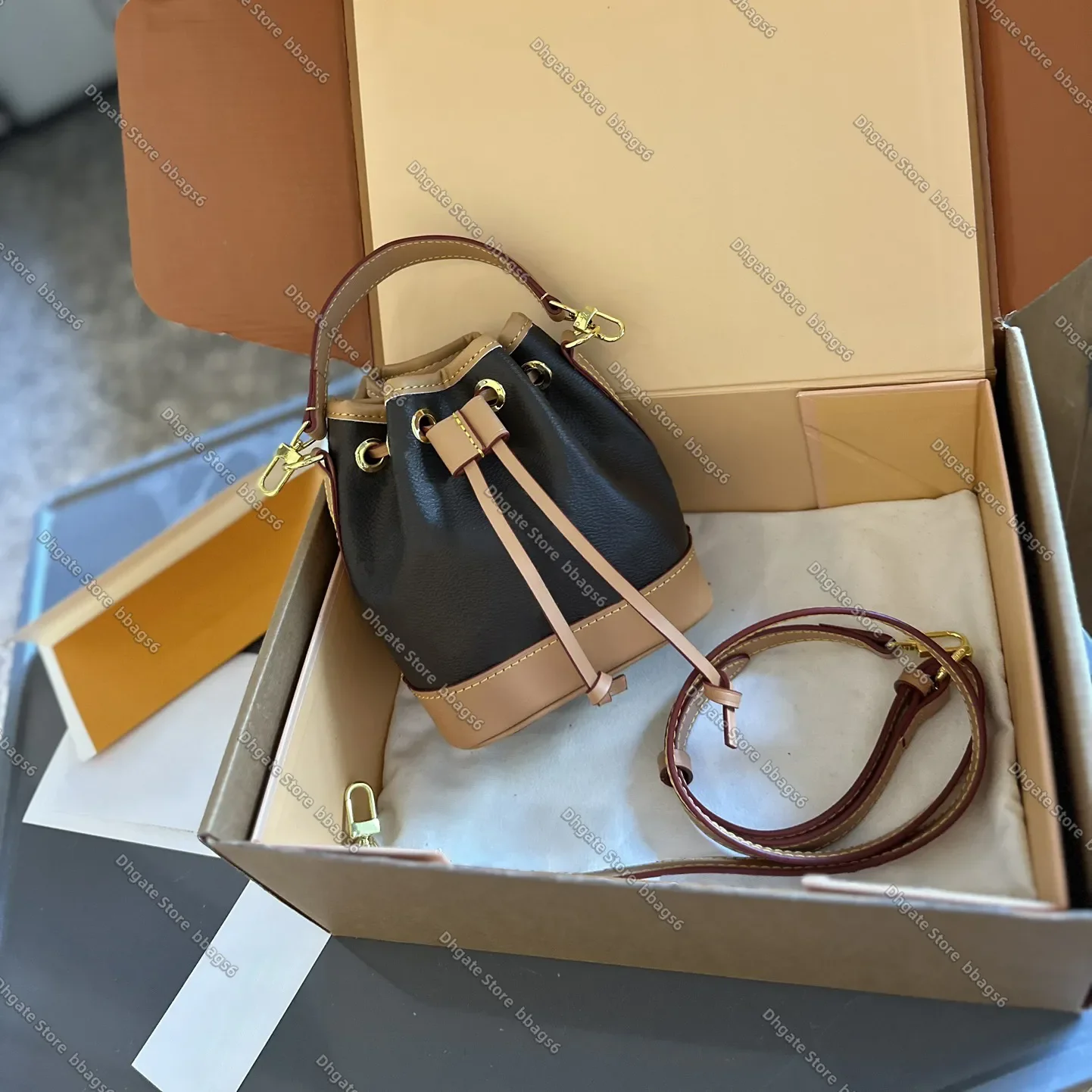 Luxury Designer bag Nano noe Crossbody Shoulder Bag Women Mini drawstring bucket bags Luxury vintage classic Handbag High Qualit
