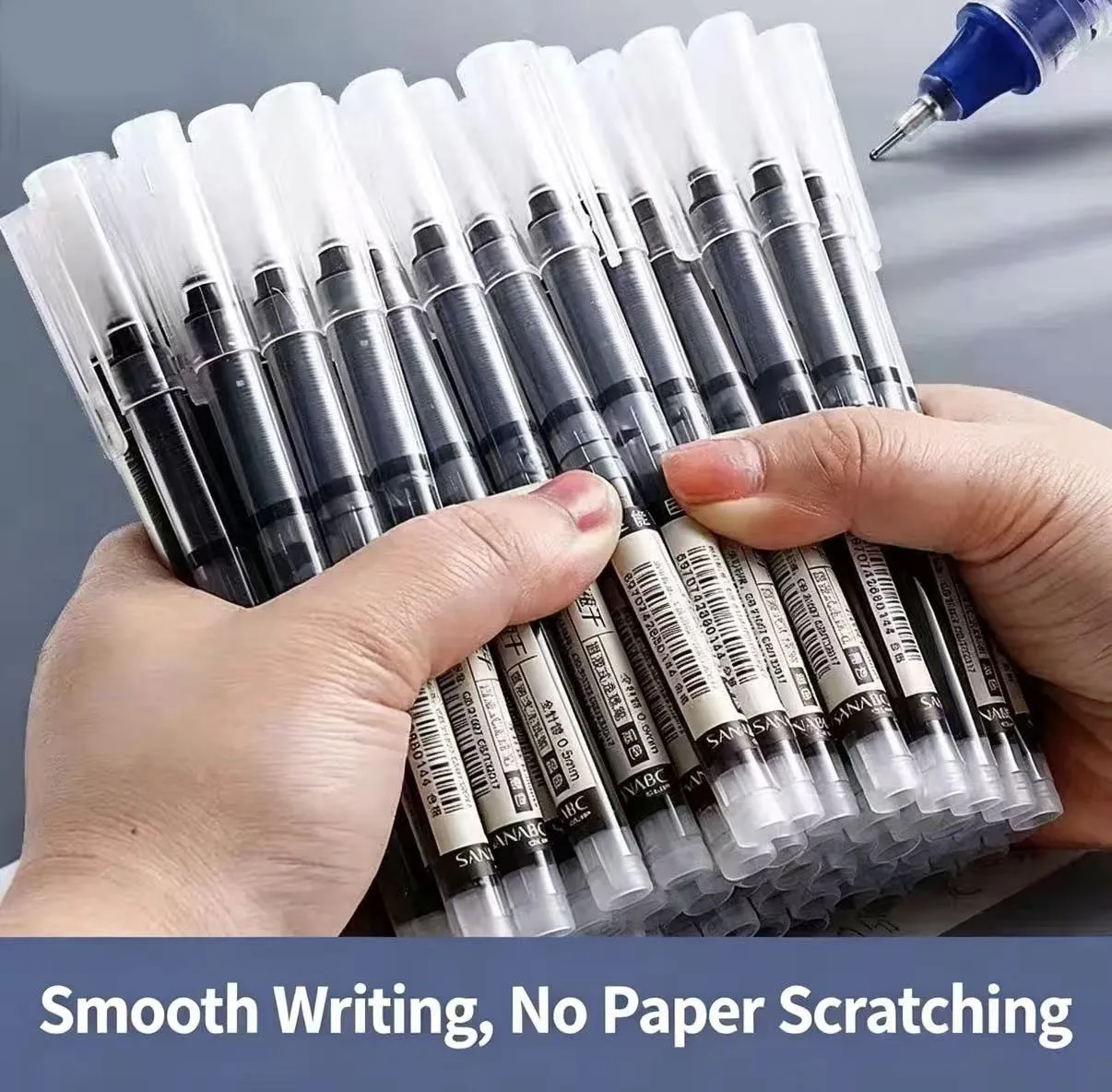 

6 Pack Click Gel Pens 0.5mm Black/Blue/Red Refill Ink School Office Writing Ballpoint Pen Exam Supplies Stationery
