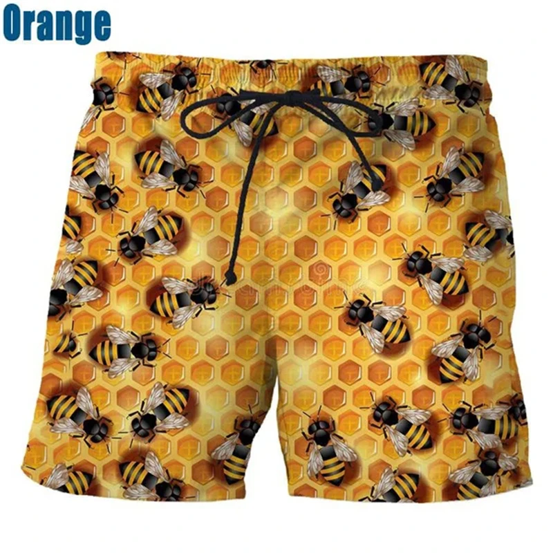 I più nuovi pantaloni da spiaggia con stampa 3D ape moda novità Animal Honey Bee pantaloncini Casual maschili Streetwear pantaloni corti traspiranti vestiti