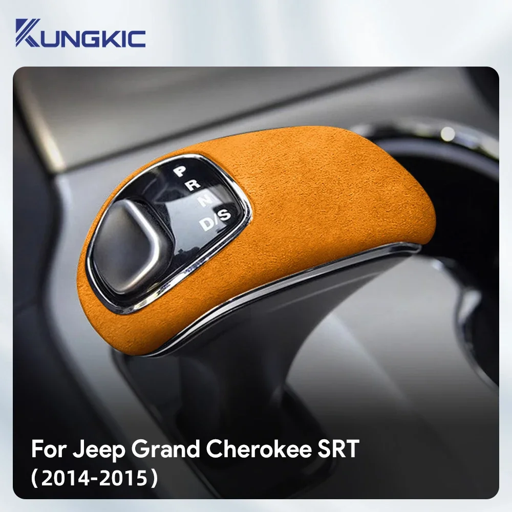 

Top Suede Car Gear Knob Cover Trim for LHD RHD Jeep Grand Cherokee 2014 2015 Interior Accessories
