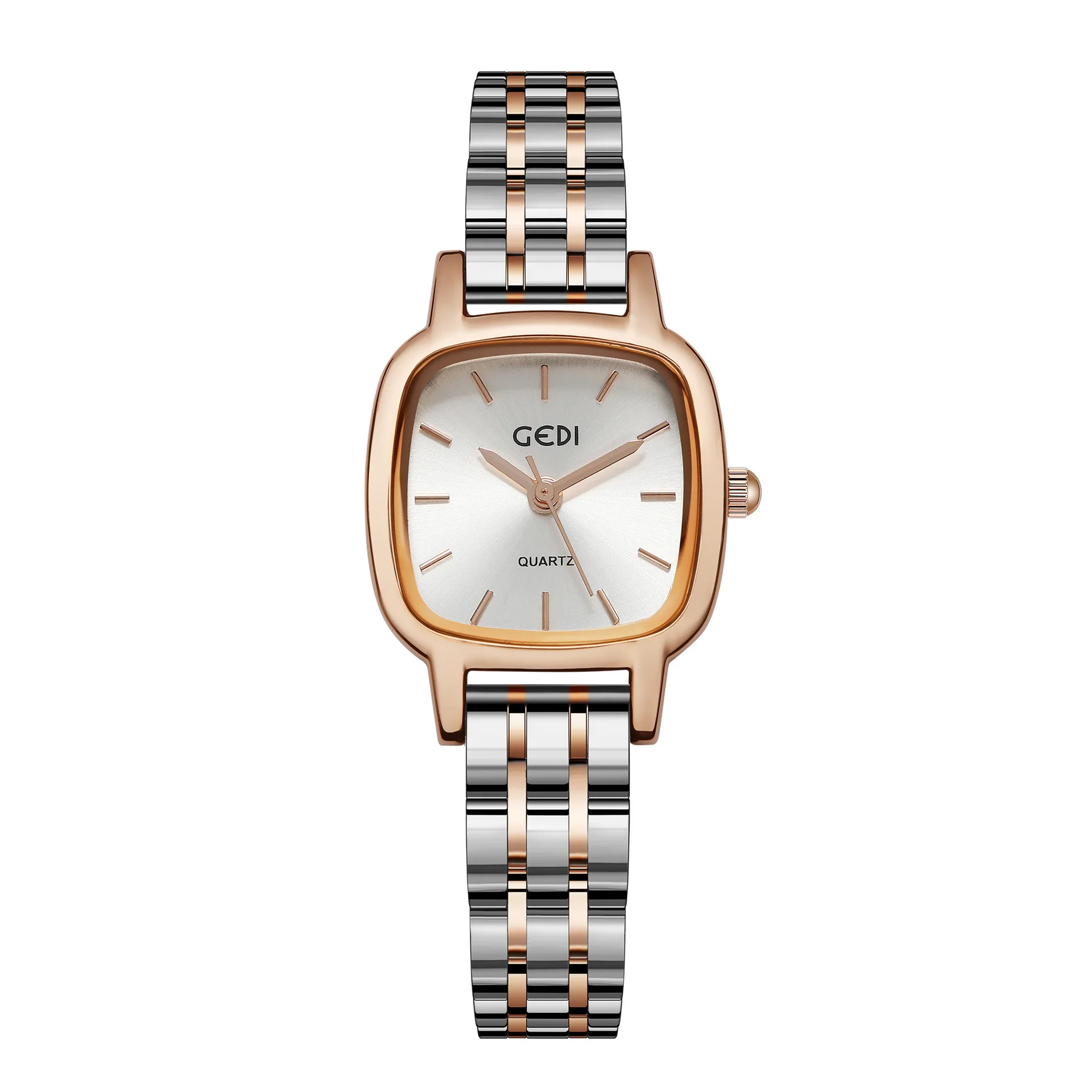 2023 Fashion Gedi 13038 Top Brand Niche Premium Sense Simple Student All Stainless Steel Quartz Waterproof Ladies Square Watches