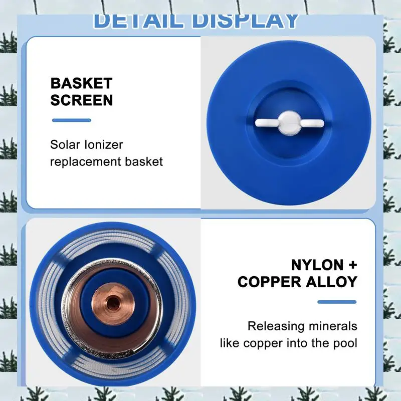 ABLG Solar Pool Ionizer Replacement Copper Anode And Basket Screen For Solar Pool Ionizer Purifier Purifiers