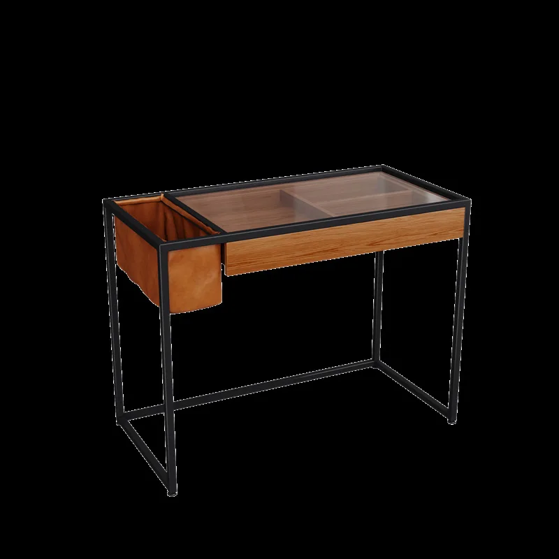Wrought iron dressing table, desk with drawers, simple desk, household light luxury computer desk, household table cabinet