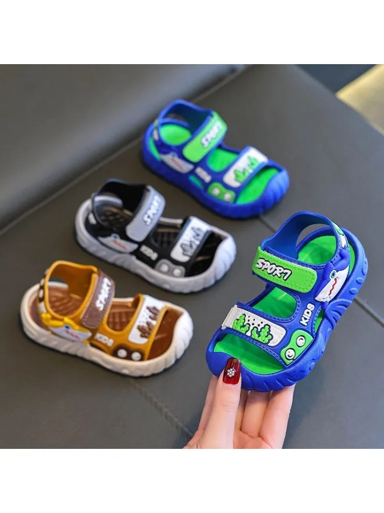 Sandales de Sport respirantes, sandales d'été pour garçons, chaussures de plage décontractées, confortables, semelle souple, chaussures pour enfants, antidérapantes à la mode