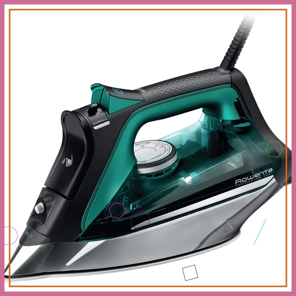 

Stainless Steel Steam Iron with 210g/min Steam, 400 Holes for Cotton, Wool, Silk, Linen - 1775W Powerful Steamer