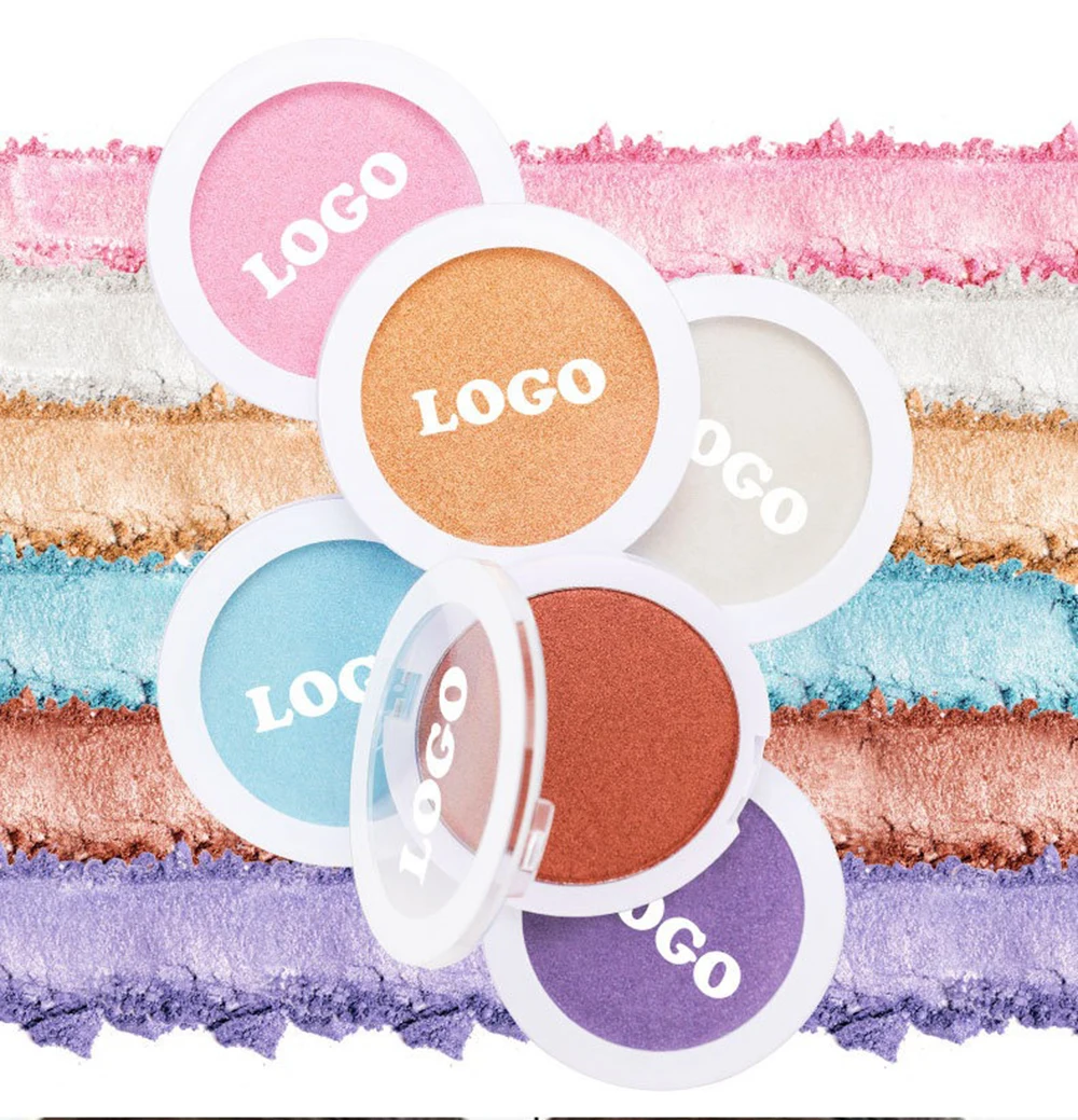 

Палитра хайлайтеров с прозрачным квадратным футляром, матовые и шиммерные оттенки, для лица и тела, веганская, под собственной торговой маркой, с индивидуальным логотипом, оптом