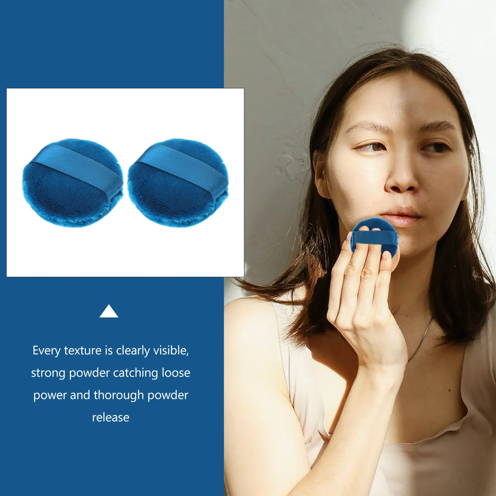 2Pcs Facial Powder Puff Ideal Replacement for Dry Powder Application Saves Product Smooths Evenly Soft Touch Makeup