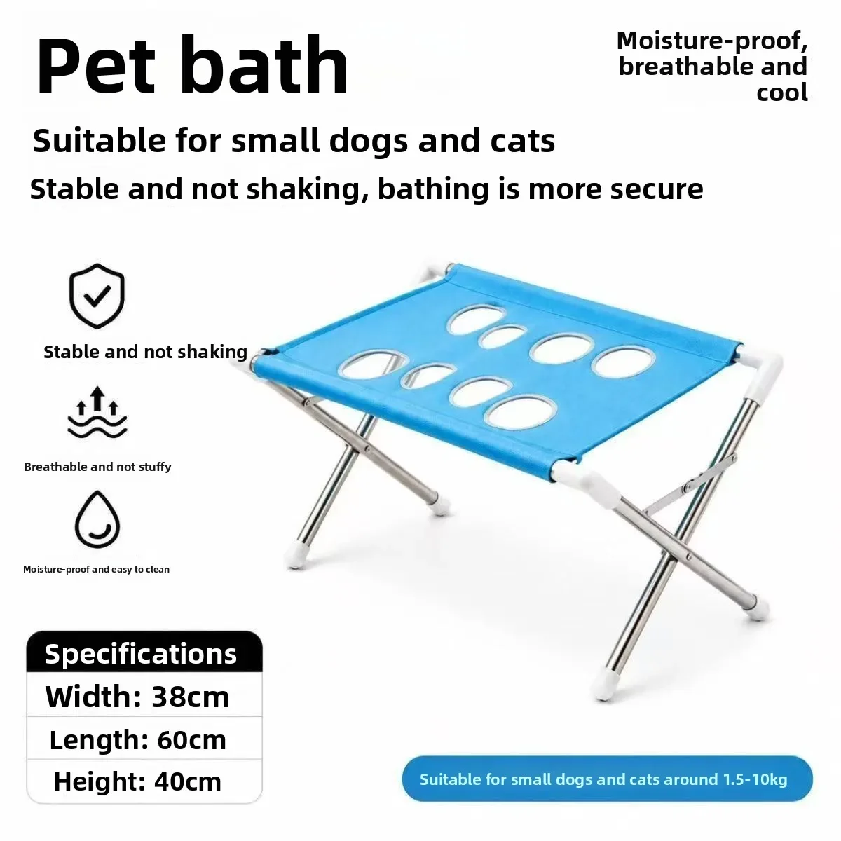 Tragbarer Hängeständer für die Tierpflege, verstellbarer Hunde- und Katzenwaschständer, Netzstützgestell, faltbarer Hängeständer zum Baden und Trocknen von Haustieren – Detail 3