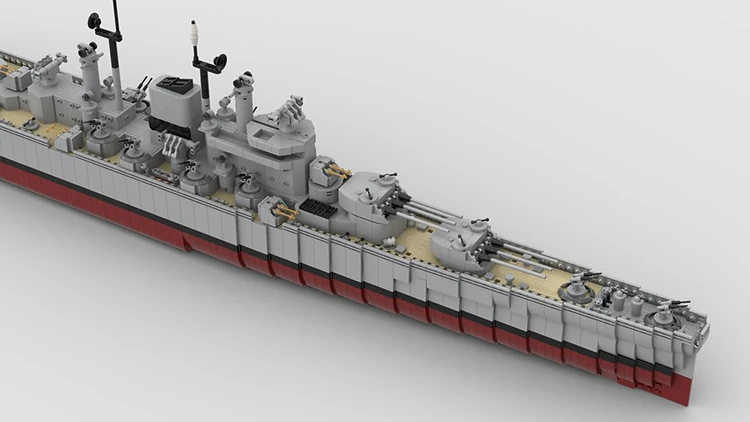 ทหาร MOC Des Moinses เรือรบอาคารบล็อกเรือรบชุดกองทัพเรือเรือรบรุ่น Army อาวุธอิฐชุดแขน Cruiser