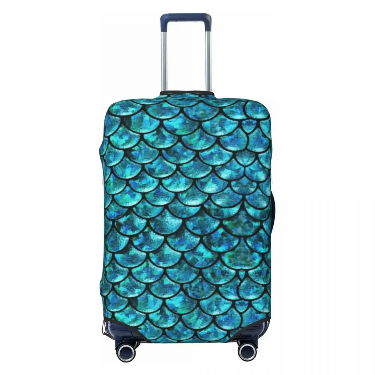 

Custom Cute Green Mermaid Scales Luggage Cover Protector Elastic Travel Suitcase Covers