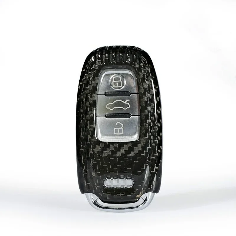 

For Audi A4LA6L Smart Start Carbon Fibre A7A8L Car Key Case Cover Shell Bag