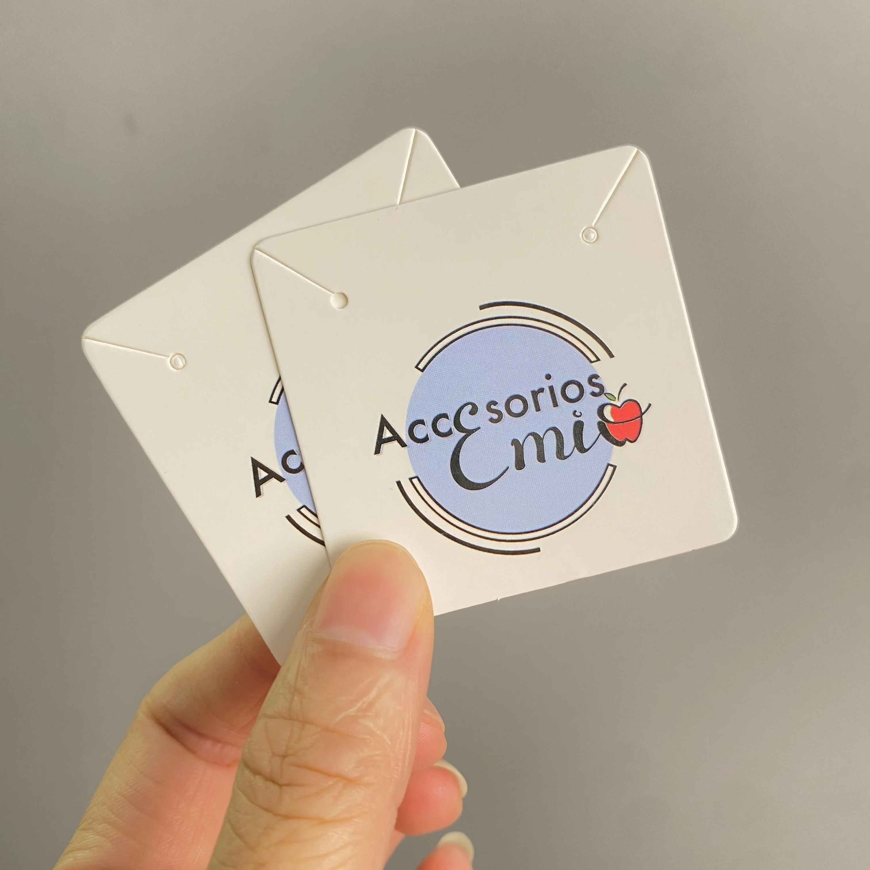 100 قطعة شعار العلامة التجارية المطبوعة مجوهرات مخصصة التعبئة بطاقة قلادة أقراط حامل عرض موقف شكرا لك بطاقات الأعمال بالجملة #3