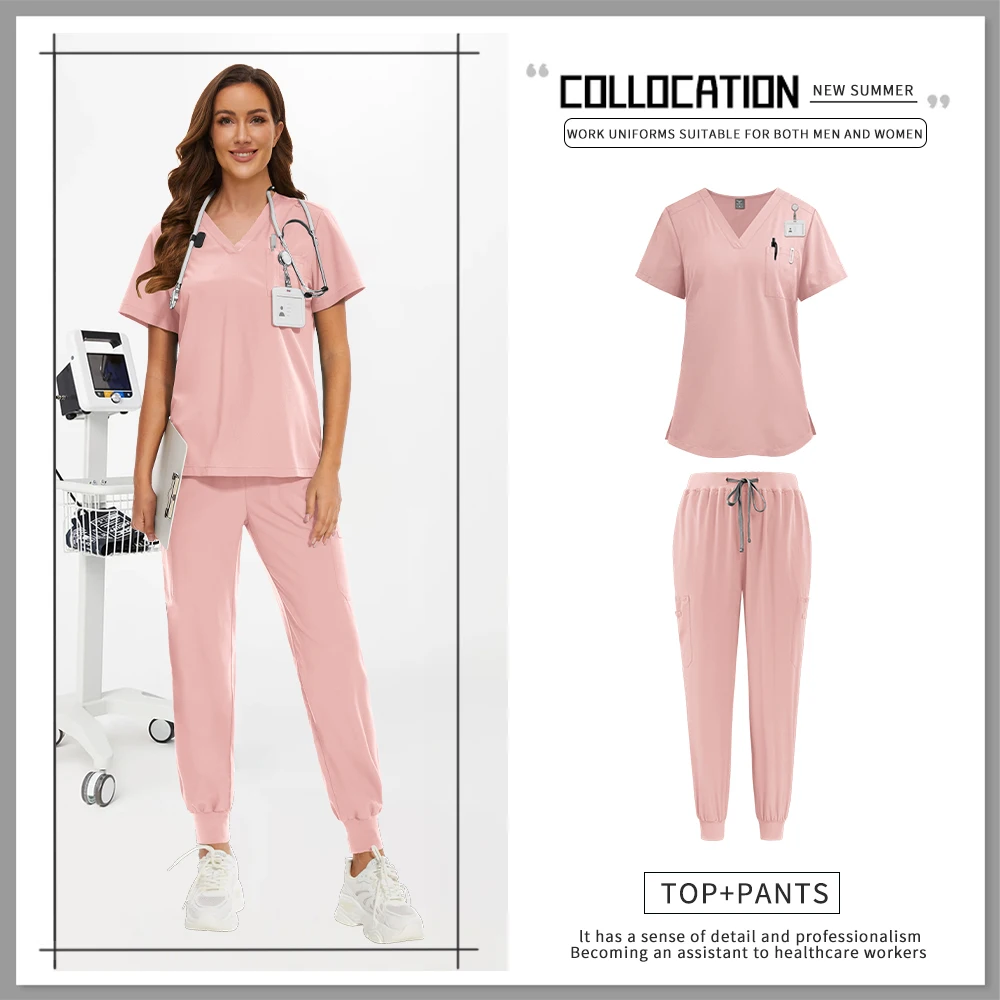 New Hospital Dental Surgery Suit Medical Clinical Workwear Beauty Work Uniforms Women Men Scrubs Set Clothes Nurse Accessories