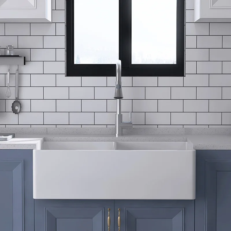 American deepened ceramic sink, large vegetable basin, vegetable sink, single and double sink, sink embedded in under-counter