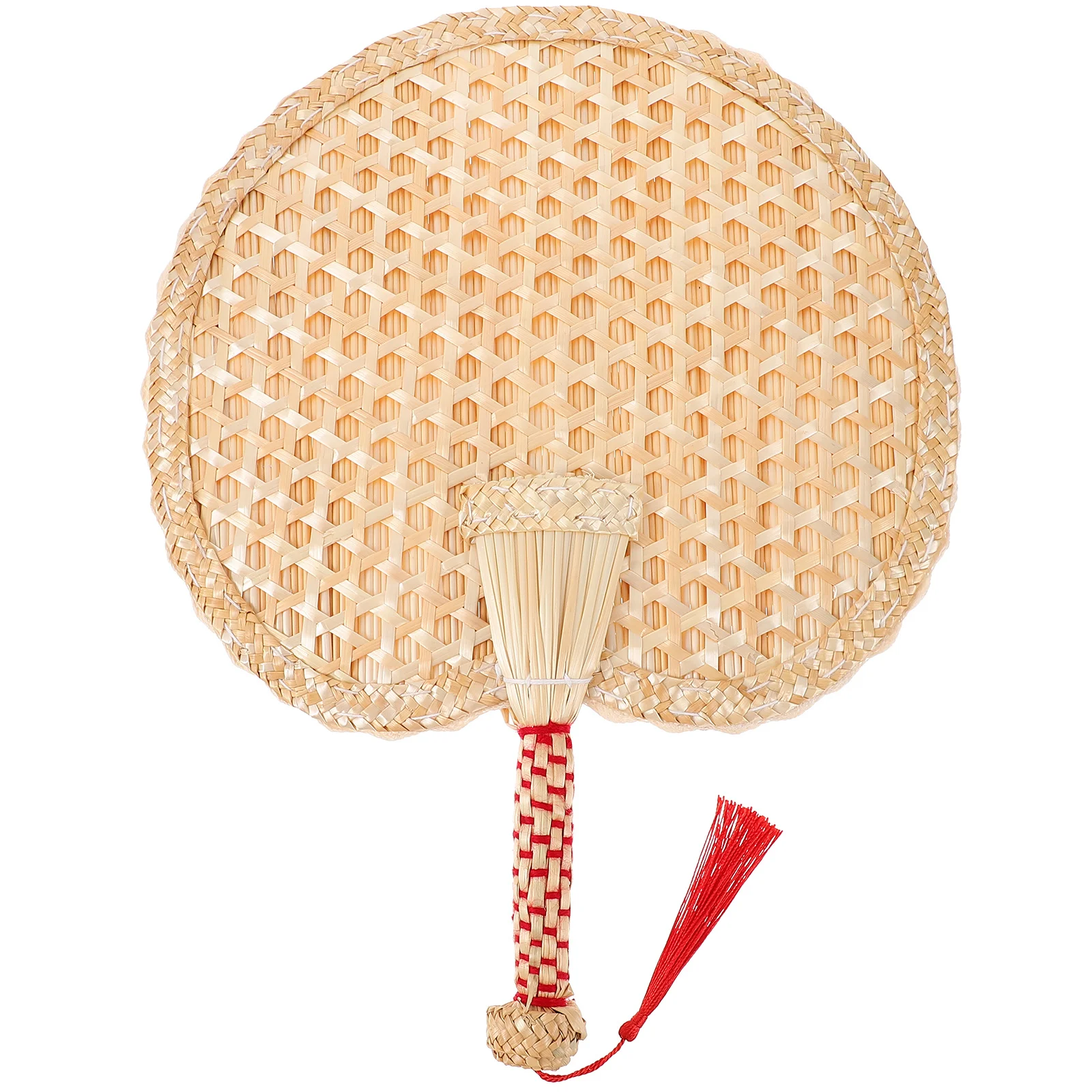 

Cooling Hand Fan Woven from Wheat Straw Handheld Portable for Hot Days Decorative Fan for Parties Weddings Rustic Design