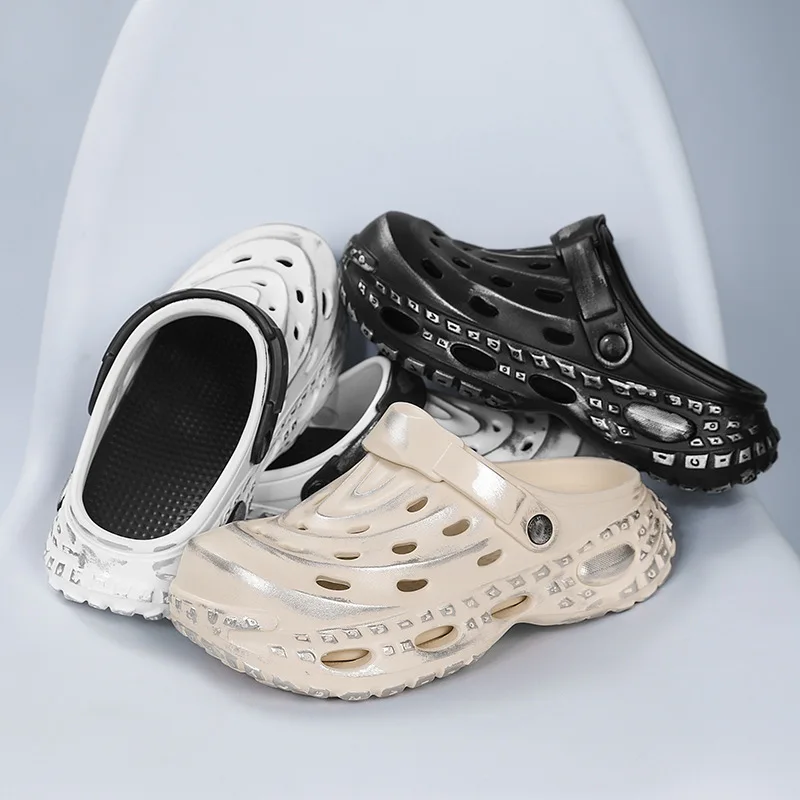 

Новые мужские нескользящие сабо 2026 года: модные шлепанцы для пляжа и улицы, летние сандалии на платформе