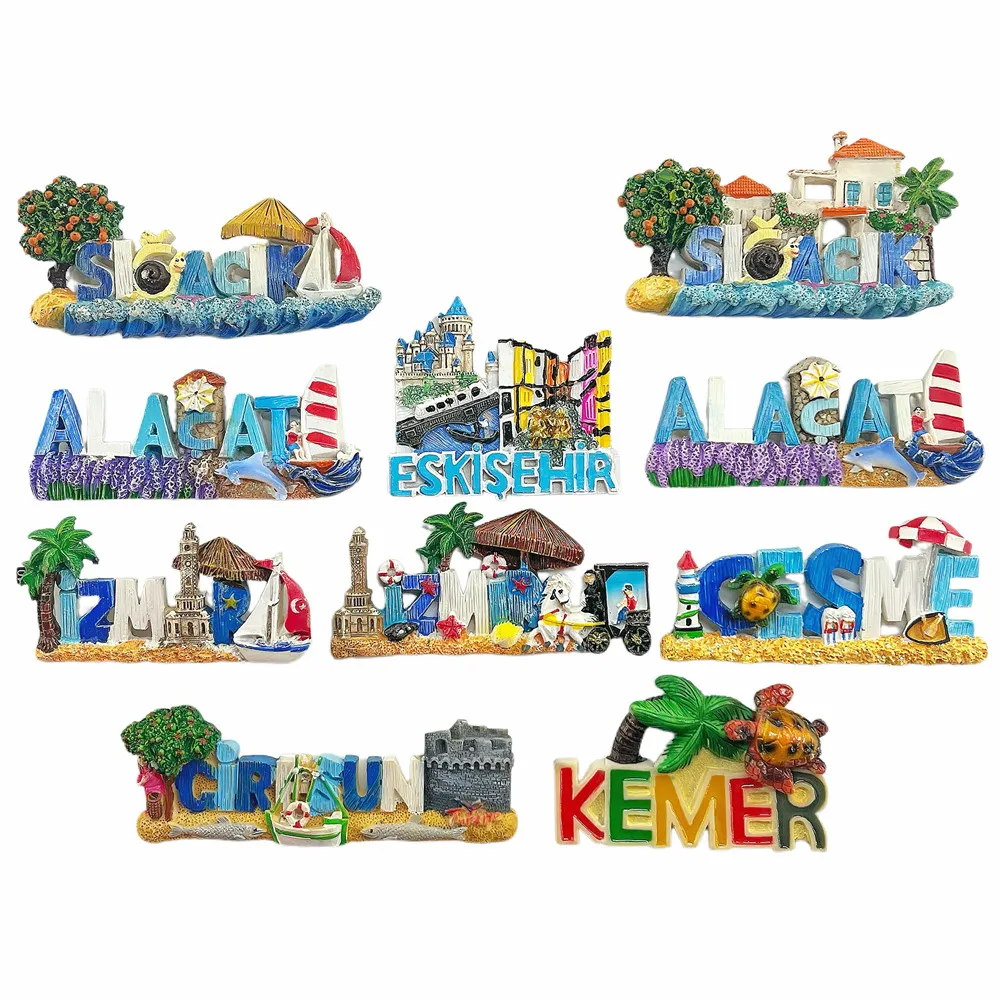 Turkey Travel 3D Fridge Magnet Bundle, Aegean Coast & Historic Landmarks Souvenir, Resin Collectible Gift Set