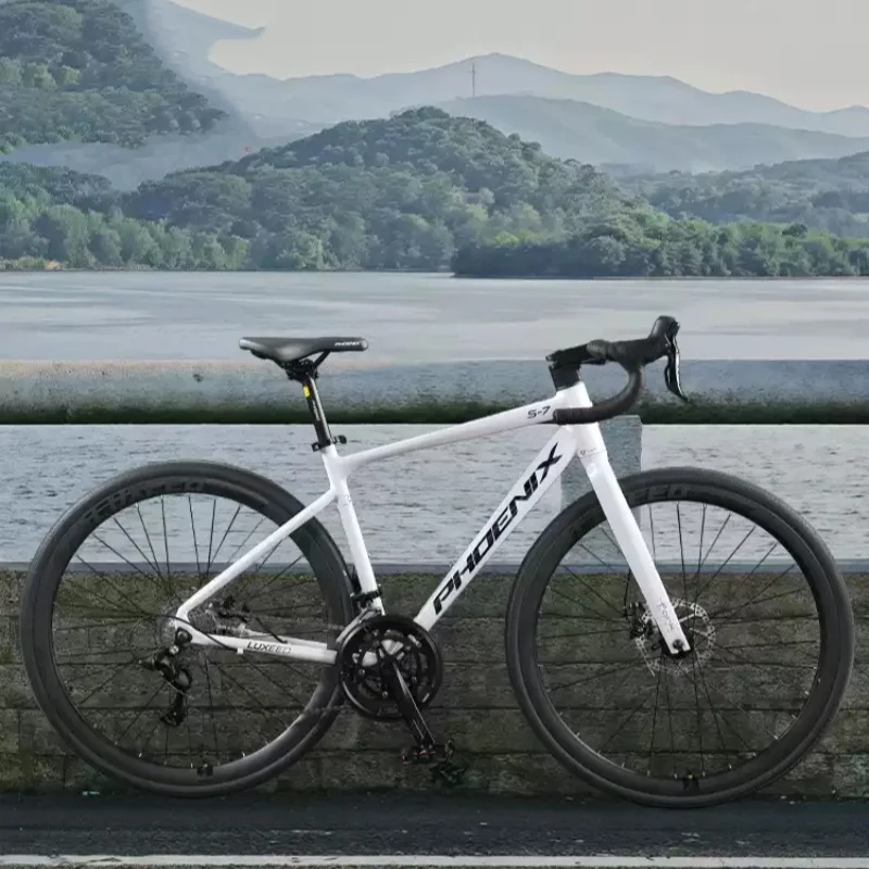 Racing Road Bike City Road Bicycle Full Inner Cable Aluminum Alloy Frame 16s 700x32C Racing Road Bike Wheelset
