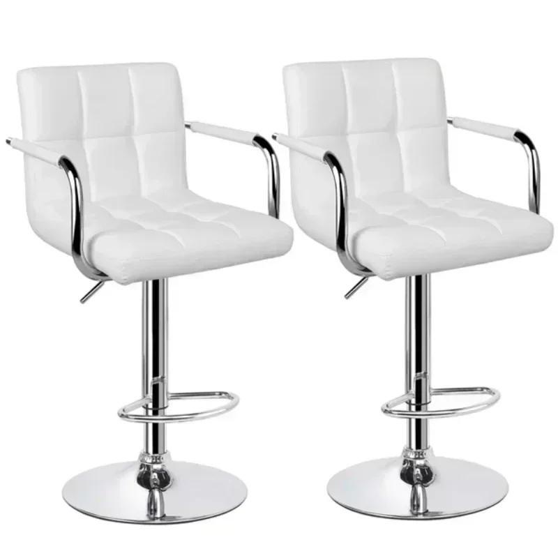 

SMILE MART 2pcs Faux Leather Swivel Bar Stools for Home Counter, White