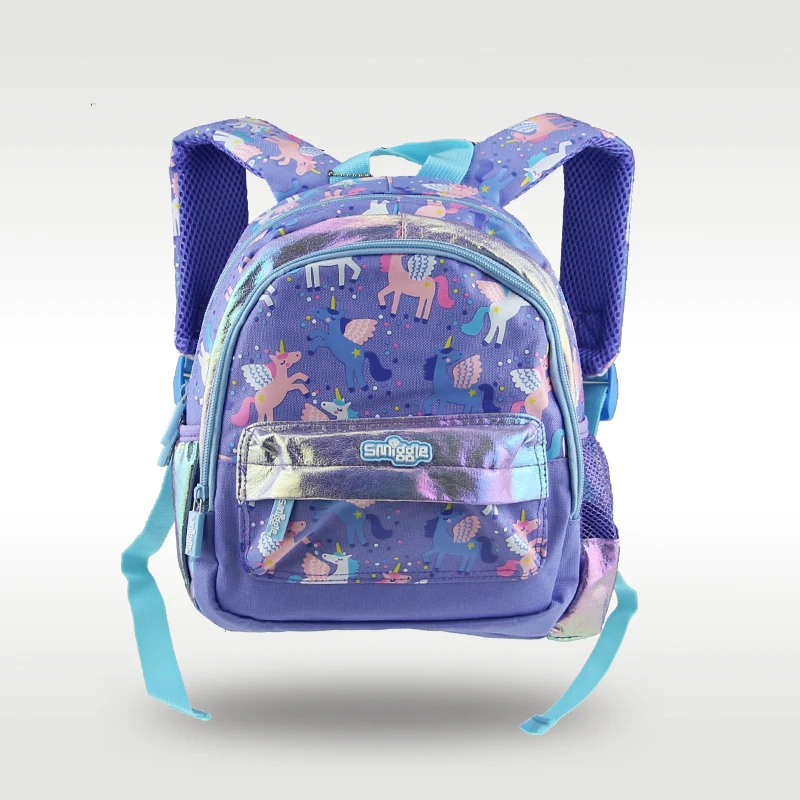 Australia Original Smiggle Baby Schoolbag Girl Cartoon Unicorn Shoulder Children's Backpack Kindergarten Small 1-4 Year 11 inch