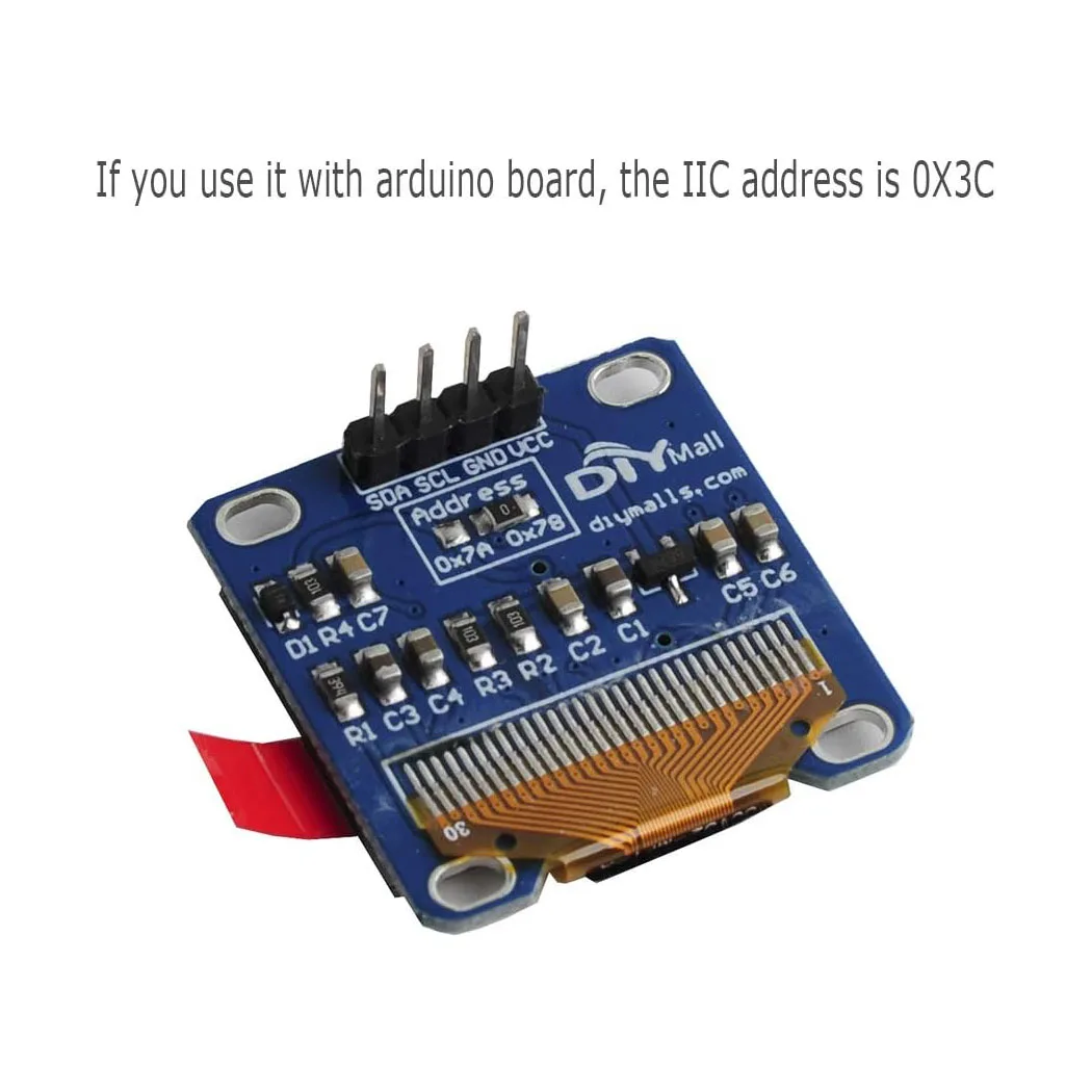 0.96 ''OLED وحدة عرض 12864 128x64 بكسل LCD أصفر أزرق SSD1306 لوحة للقيادة I2C المسلسل 0.96 بوصة IIC رقاقة عرض المجلس