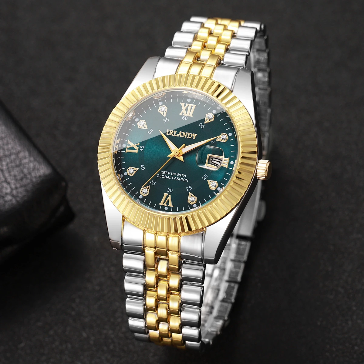 Luxury Stainless Steel Strap Men Business Watches Fashion Rhinestone Men's Calendar Quartz Watch Reloj Hombre (Without Box) image 4