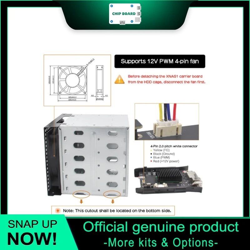 Geekworm XNAS1 Raspberry Pi CM5 4 Bay 3.5 Inch SATA NAS Storage Enclosure and Expansion Kit