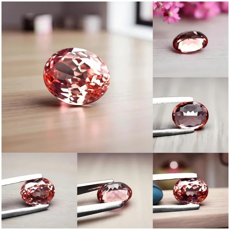Lab Grown Padparadscha Red Lotus Color Oval Shape VVS1 for Advanced Charms Jewelry Making Materials with Certificate Wholesale 6