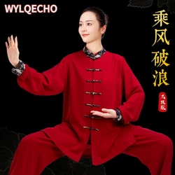 Tradycyjna chińska odzież Mężczyźni Kobiety Dorosły Tai Chi Kung Fu Uniform Casual Arts Performance Practice Clothes Wushu