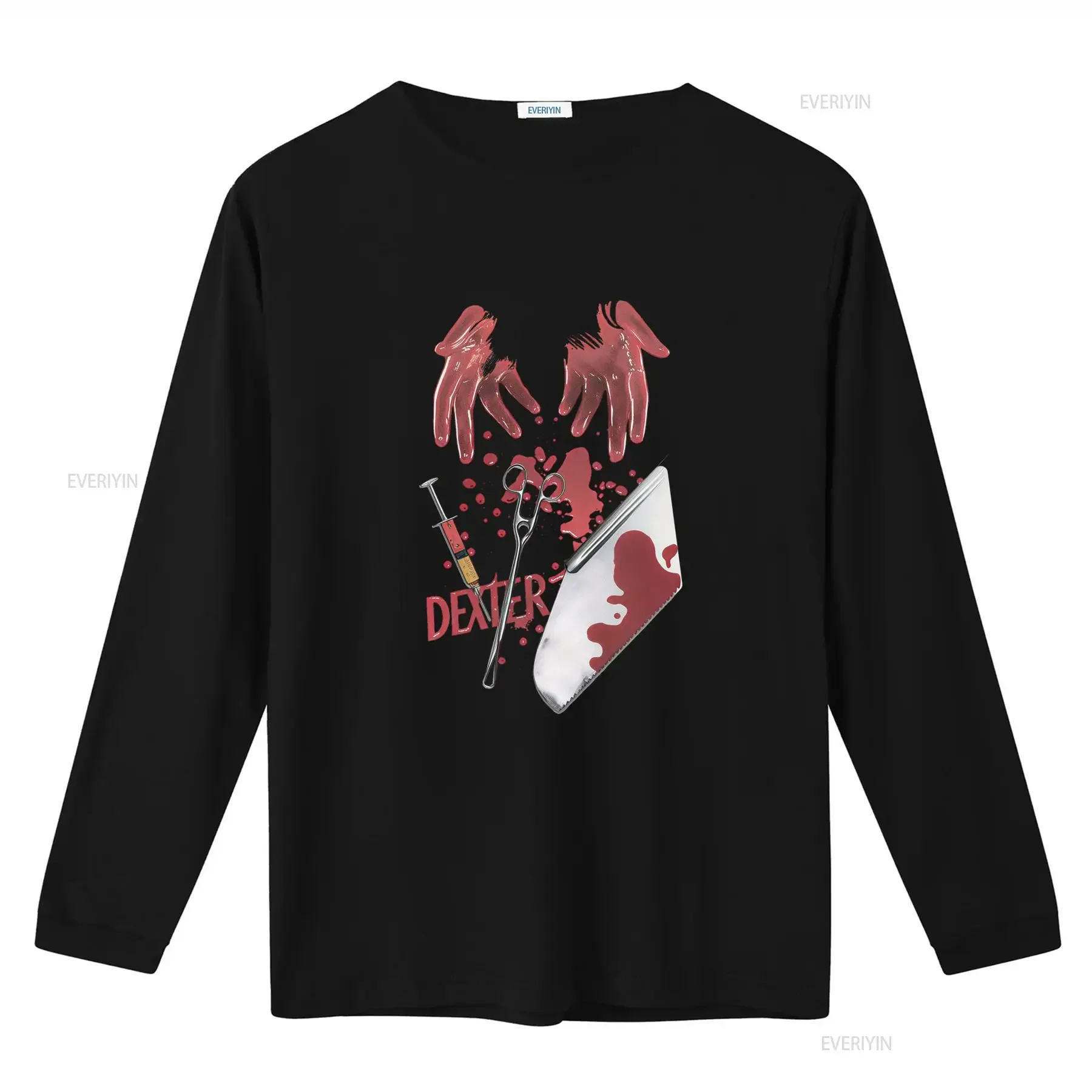 Dexter Blood Splatter Tools Slim Fit T Shirt for Men vintage Washed Versatile homme Breathable fashion Comfortable Soft